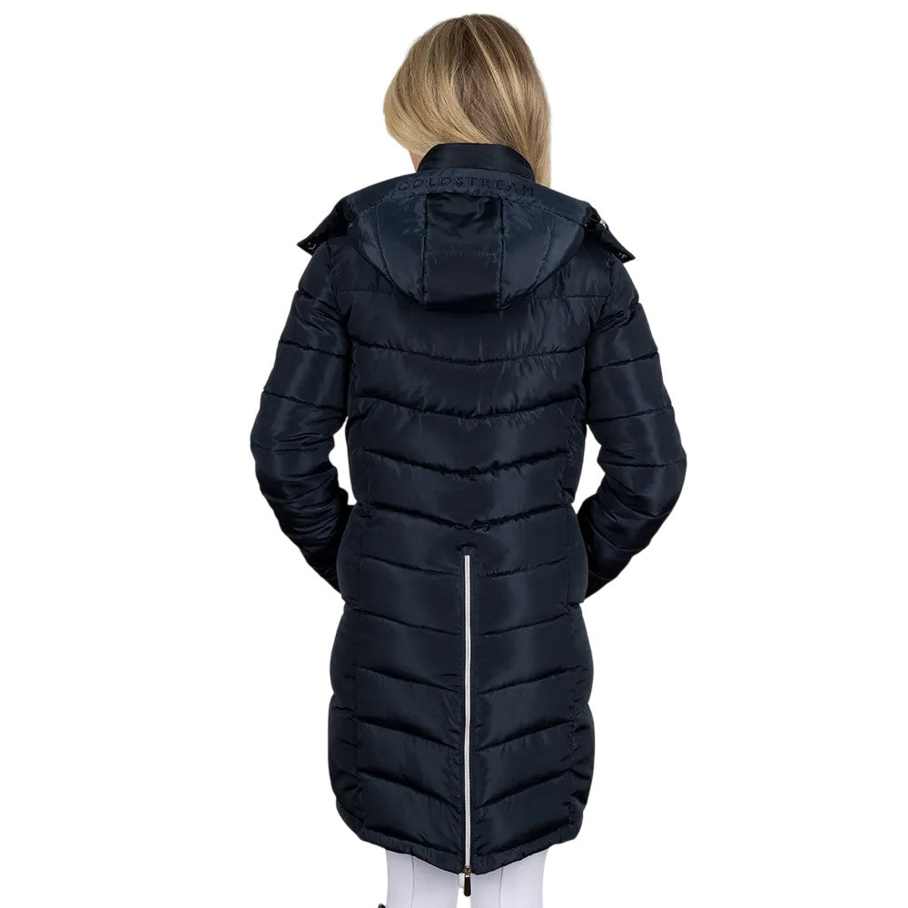 Navy - Back - Coldstream Womens-Ladies Melrose Long Quilted Jacket