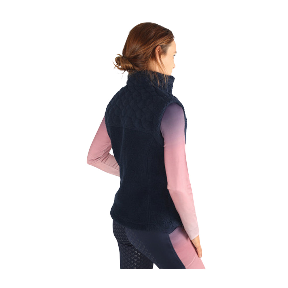Navy - Back - Hy Womens-Ladies Elevate Heritage Teddy Fleece Gilet