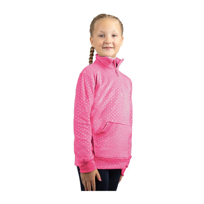 Hot Pink - Front - Little Rider Girls Sydney Star Fleece Top