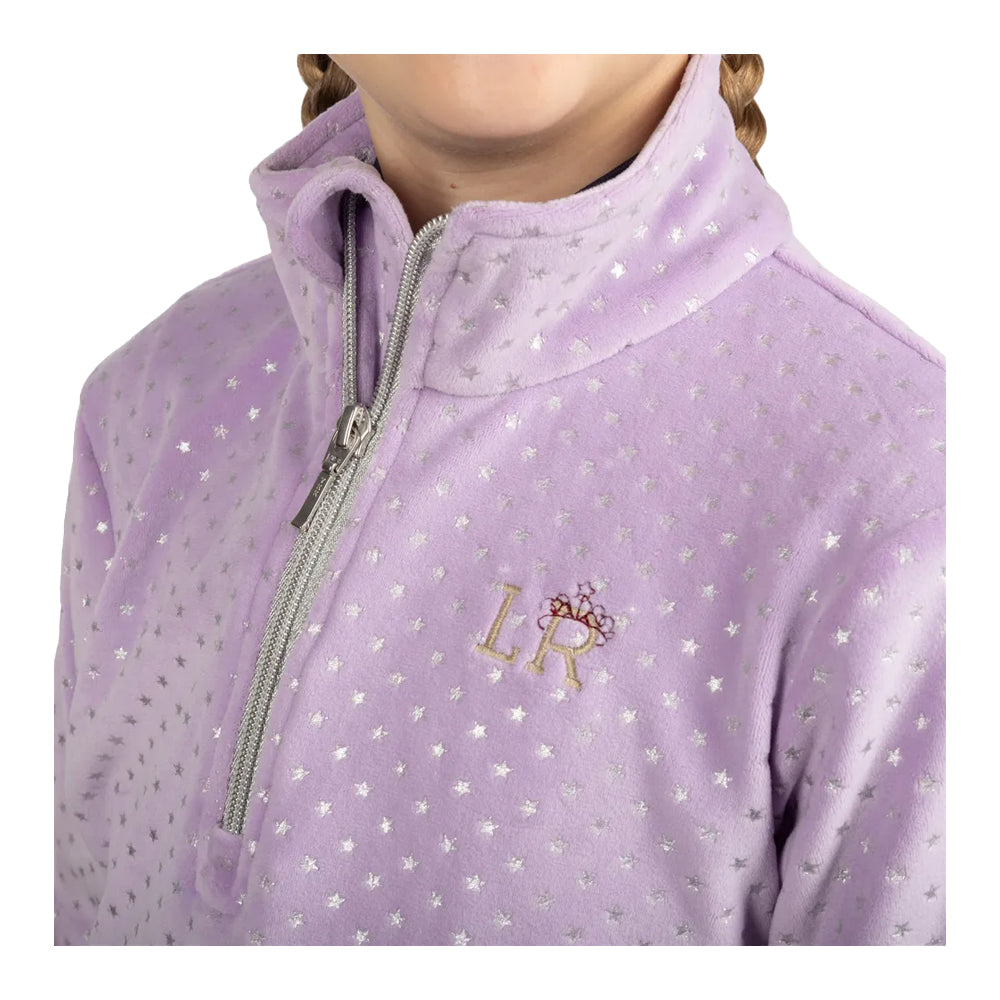 Lilac - Back - Little Rider Girls Sydney Star Fleece Top