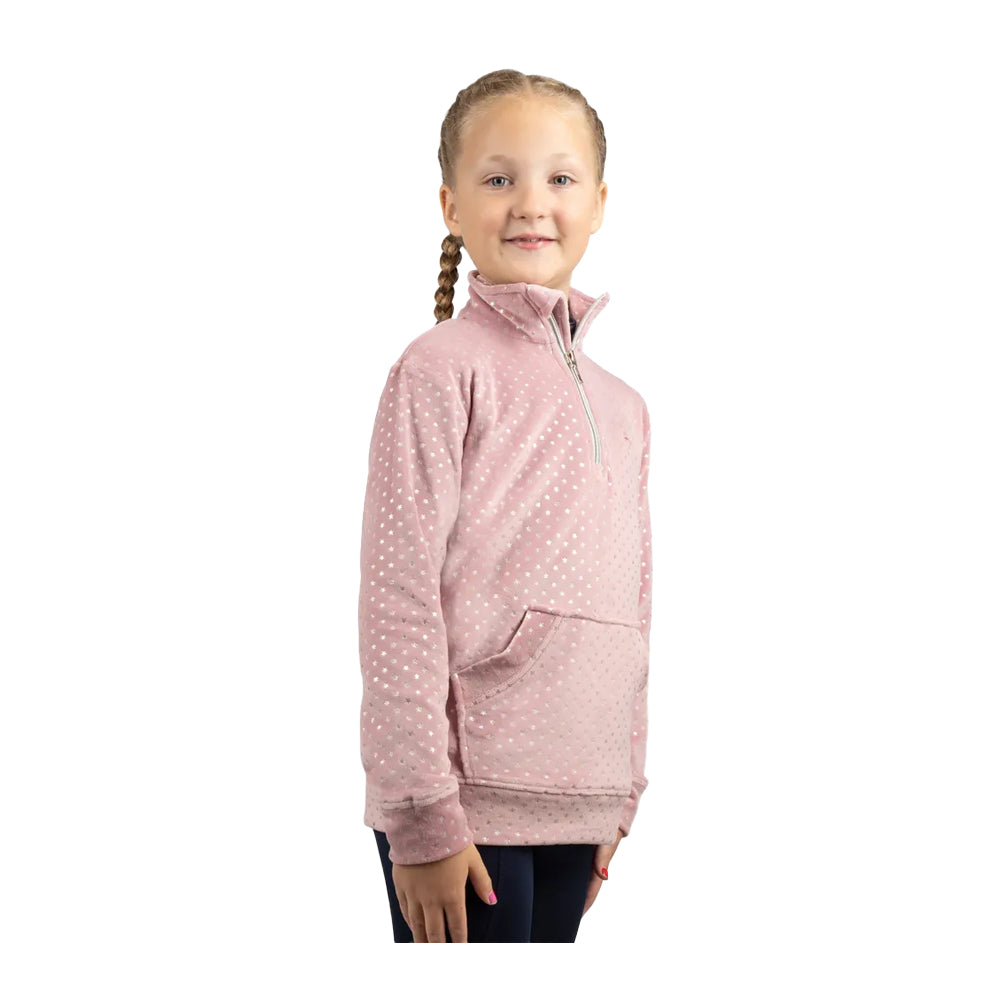 Dusty Pink - Front - Little Rider Girls Sydney Star Fleece Top