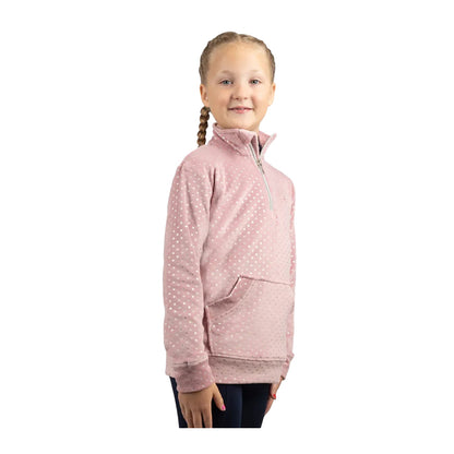 Dusty Pink - Front - Little Rider Girls Sydney Star Fleece Top