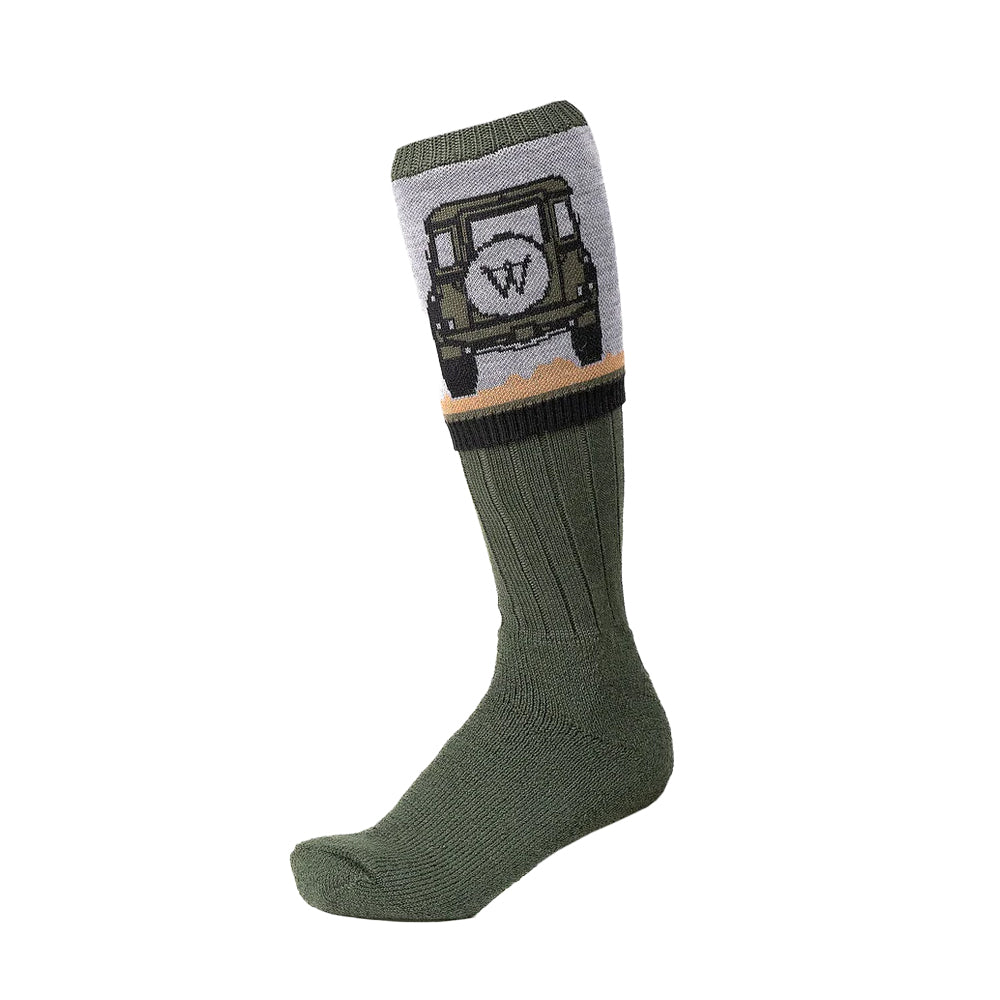 Green - Back - Waring Brooke Unisex Adult Fender Boot Socks