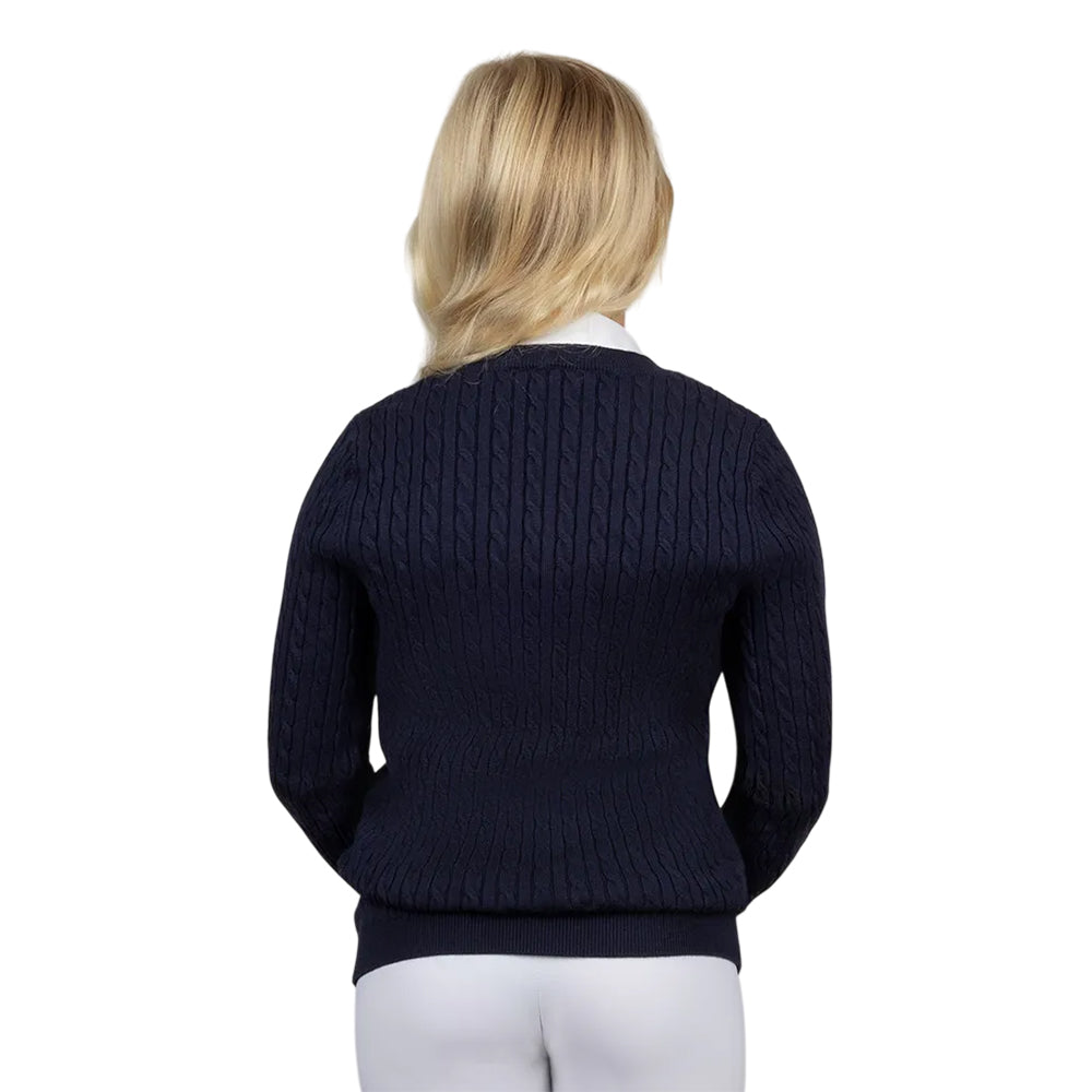 Black - Back - Coldstream Girls Next Generation Clarkston Knitted V Neck Jumper