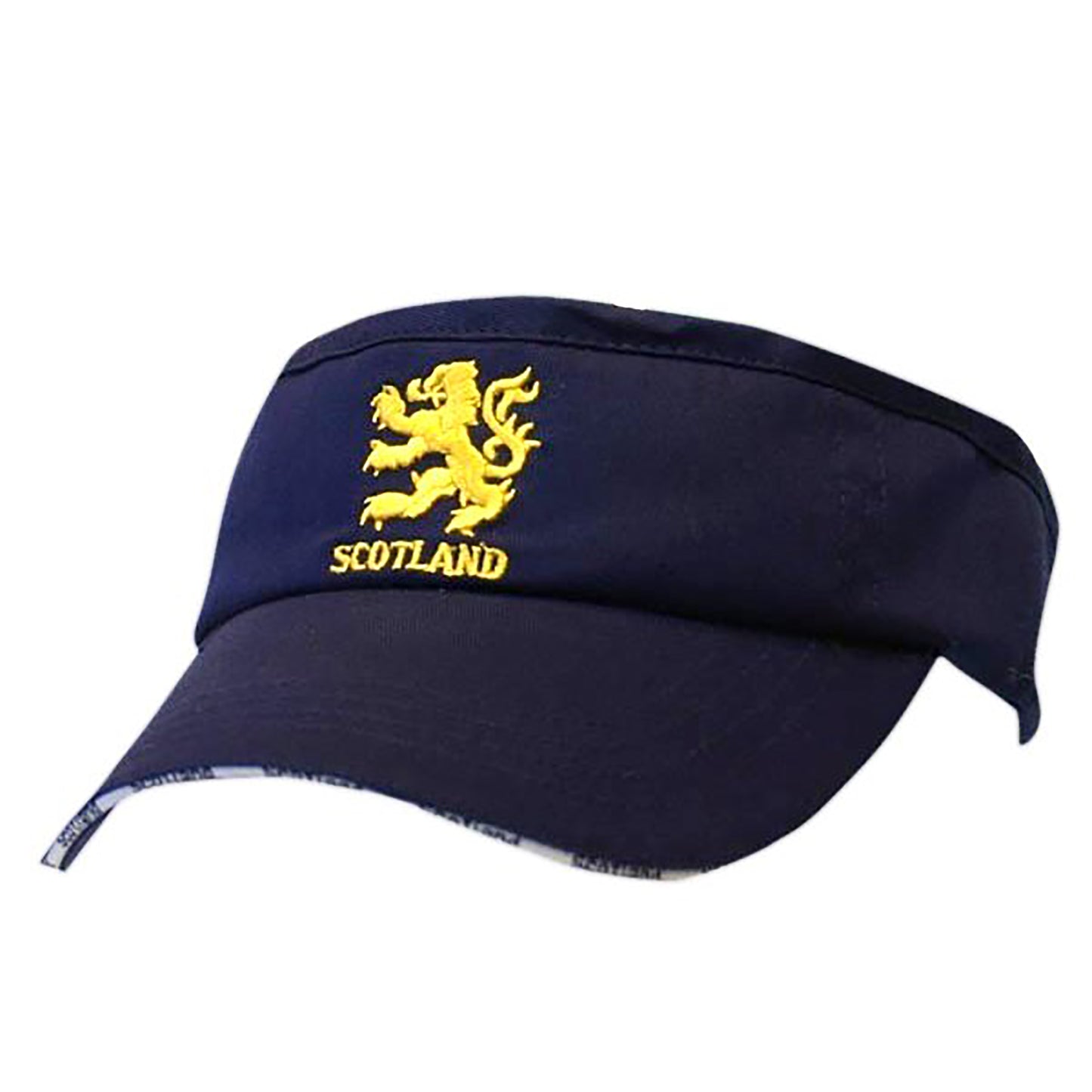 Navy - Front - Scotland Lion Embroidered Visor Cap