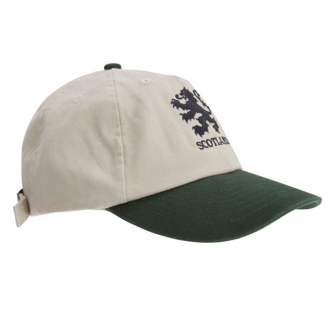 Beige-Green - Front - Scotland Lion Design Embroidered Baseball Cap