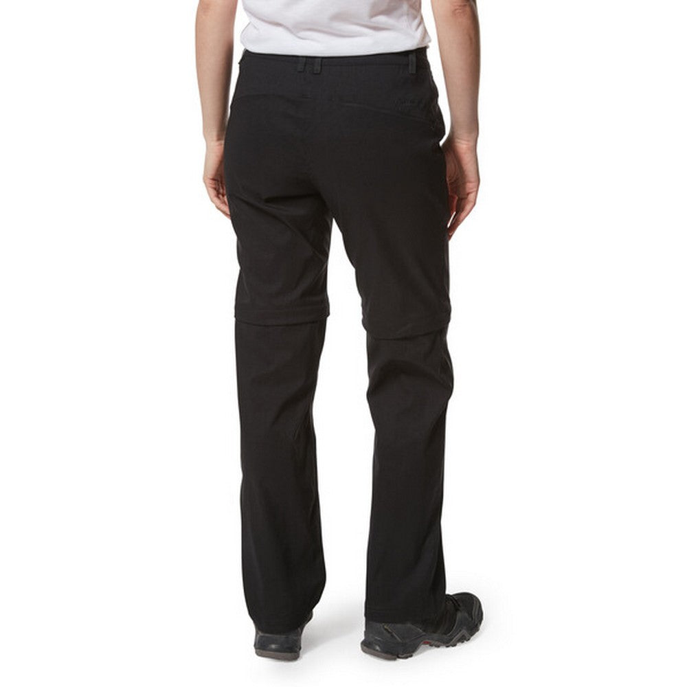 Black - Back - Craghoppers Womens-Ladies Kiwi Pro II Convertible Trousers