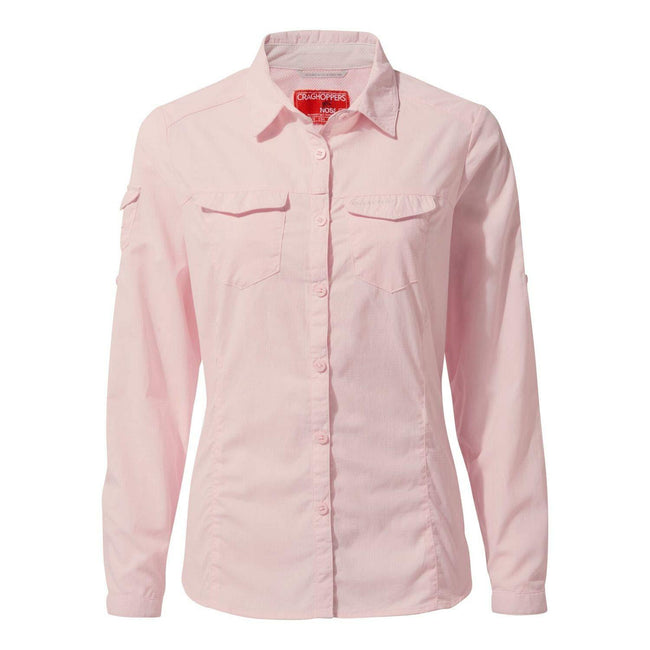Seashell Pink - Front - Craghoppers Womens-Ladies NosiLife Adventure II Long Sleeved Shirt