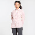 Pink Clay - Side - Craghoppers Womens-Ladies NosiLife Adventure II Long Sleeved Shirt