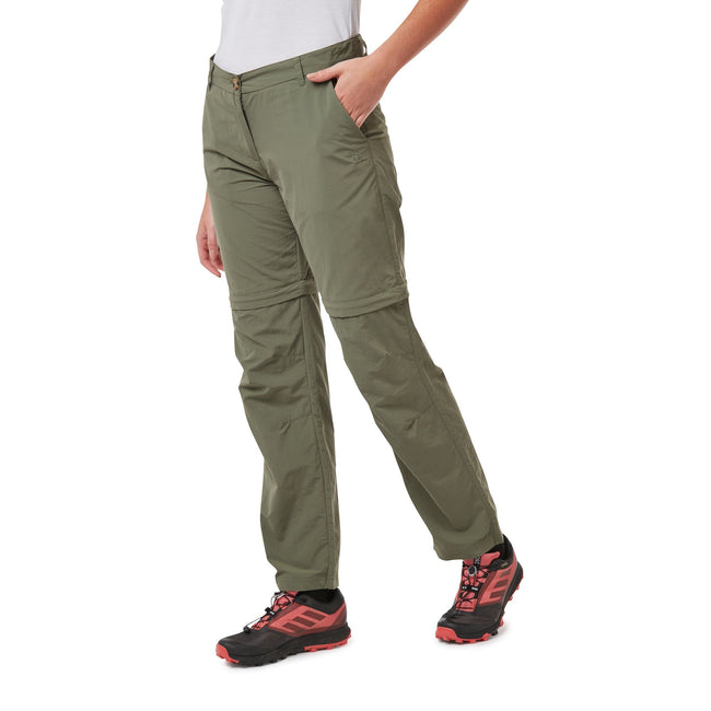 Soft Moss - Back - Craghoppers Womens-Ladies NosiLife III Convertible Trousers