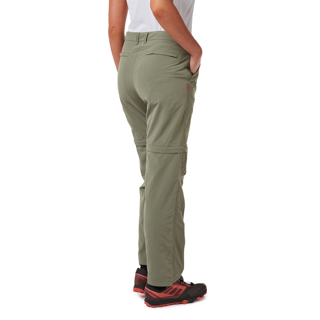 Soft Moss - Side - Craghoppers Womens-Ladies NosiLife III Convertible Trousers
