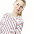 Navy-Pompeian Red Stripe - Pack Shot - Craghoppers Girls NosiLife Expert Paola Walking T-Shirt
