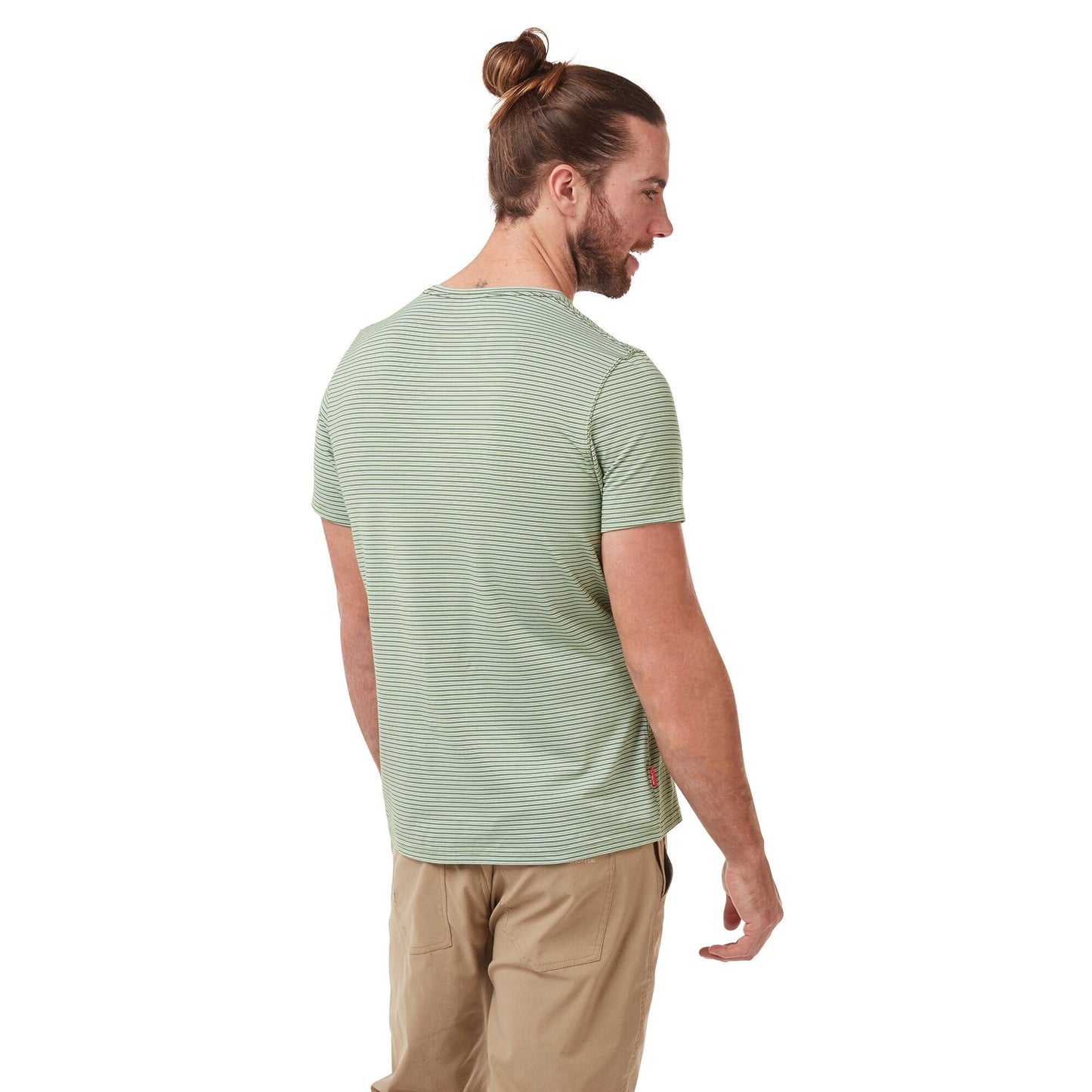 Agave Green Stripe - Side - Craghoppers Mens NosiLife Ina Short Sleeved T-Shirt