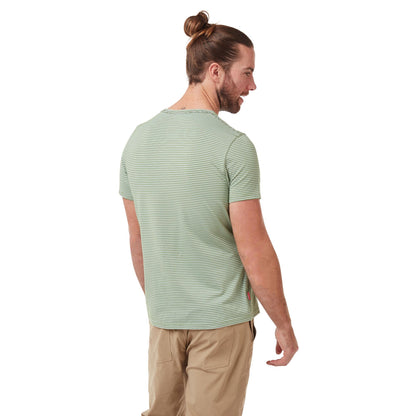 Agave Green Stripe - Side - Craghoppers Mens NosiLife Ina Short Sleeved T-Shirt