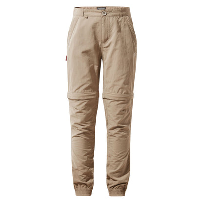 Pebble - Front - Craghoppers Childrens-Kids NosiLife Terrigal Convertible Trousers