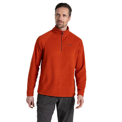 Carnelian Orange - Pack Shot - Craghoppers Mens Corey VI Half Zip Fleece Top