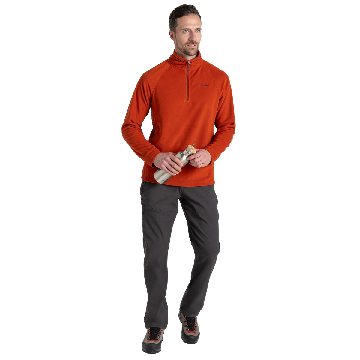 Carnelian Orange - Close up - Craghoppers Mens Corey VI Half Zip Fleece Top