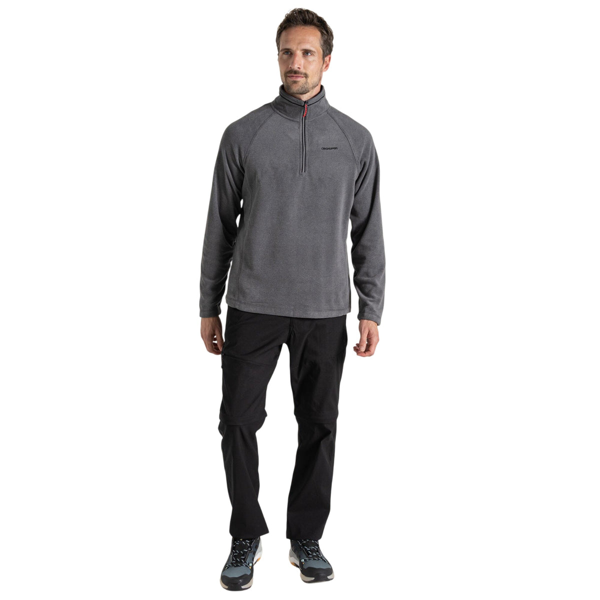 Black Pepper Marl - Pack Shot - Craghoppers Mens Corey VI Half Zip Fleece Top
