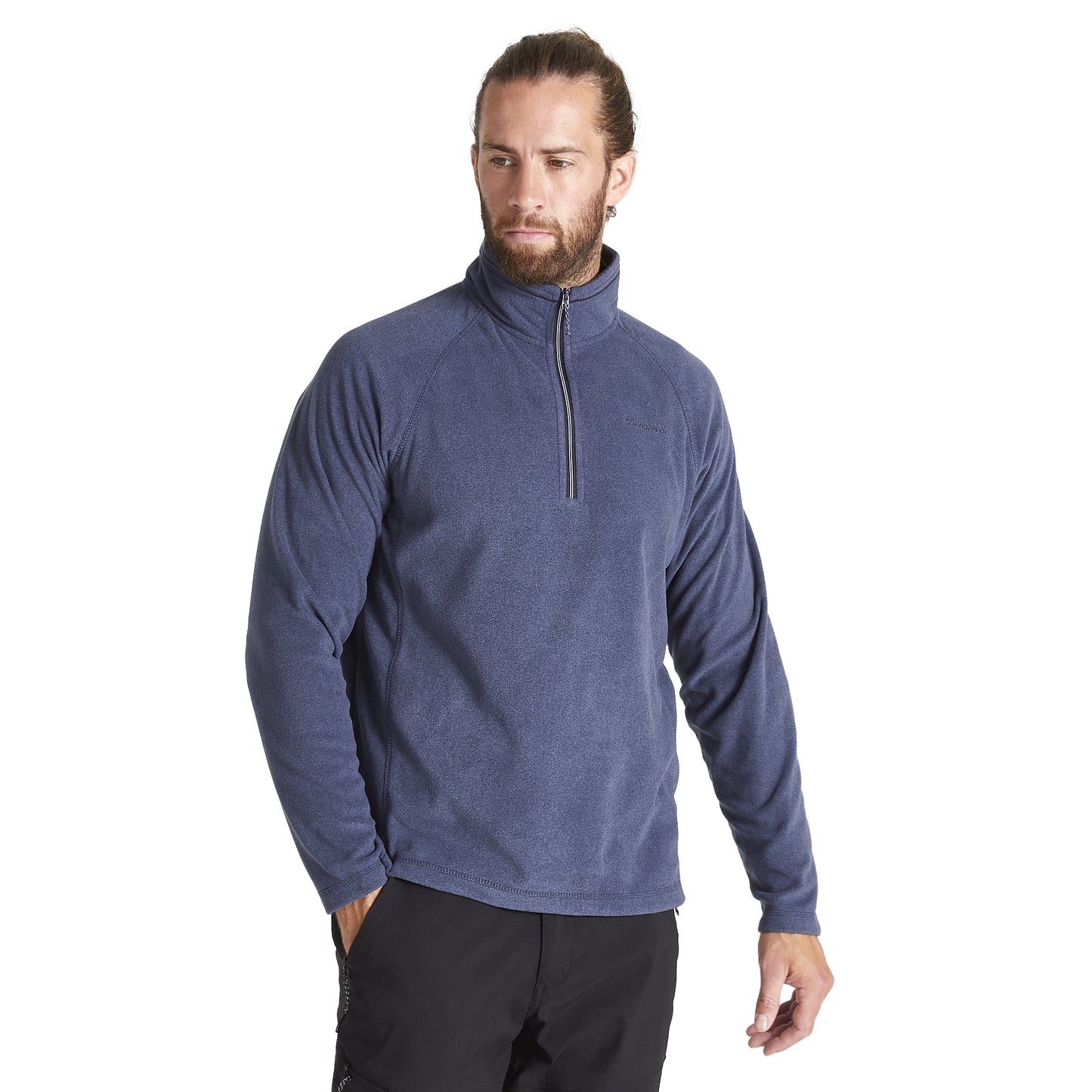 Blue Navy Marl - Side - Craghoppers Mens Corey VI Half Zip Fleece Top