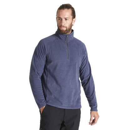Blue Navy Marl - Side - Craghoppers Mens Corey VI Half Zip Fleece Top