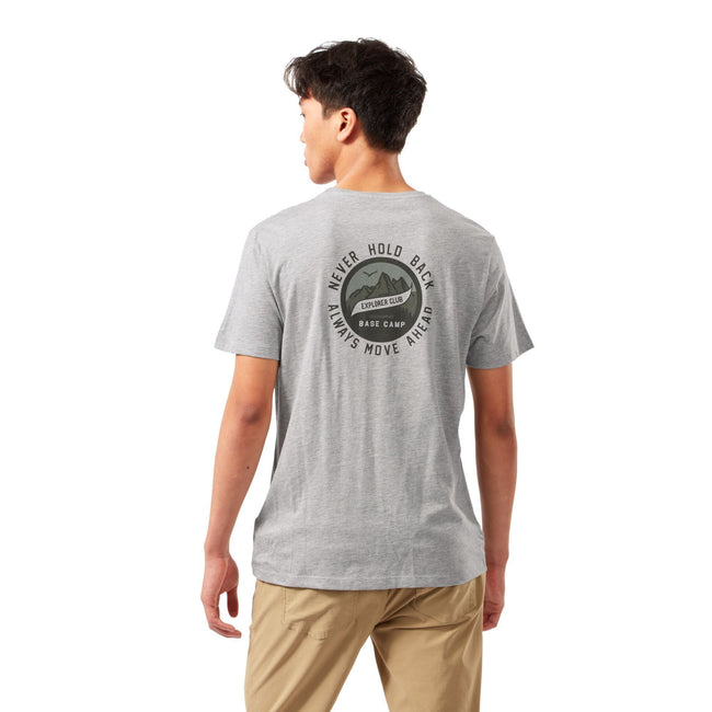 Soft Grey Marl - Side - Craghoppers Mens Mightie Slogan T-Shirt