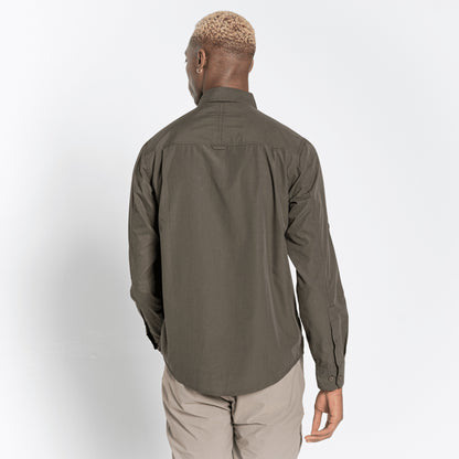 Woodland Green - Side - Craghoppers Mens Kiwi Long-Sleeved Shirt