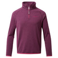 Blackcurrant - Front - Craghoppers Girls Gibb Marl Half Zip Fleece Top