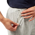 Cool White-Navy - Close up - Craghoppers Womens-Ladies Linah Striped Lounge Pants