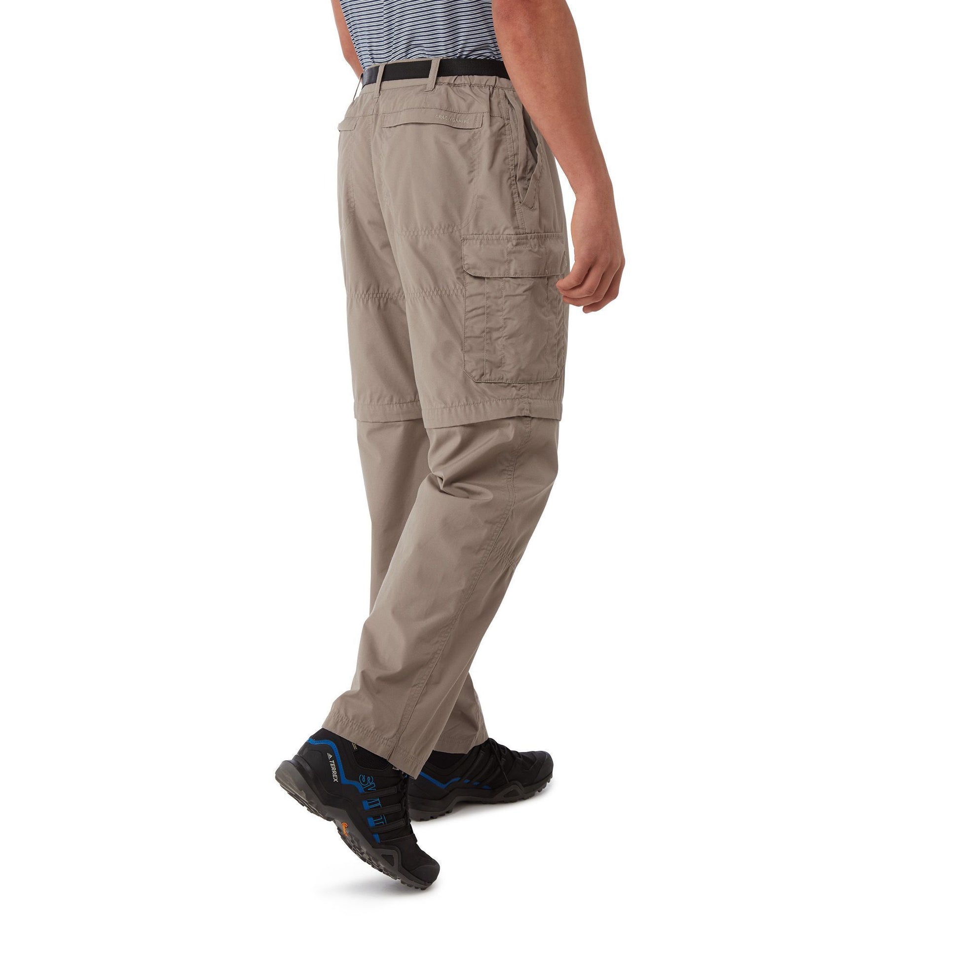 Taupe - Back - Craghoppers Mens Kiwi Convertible Trousers