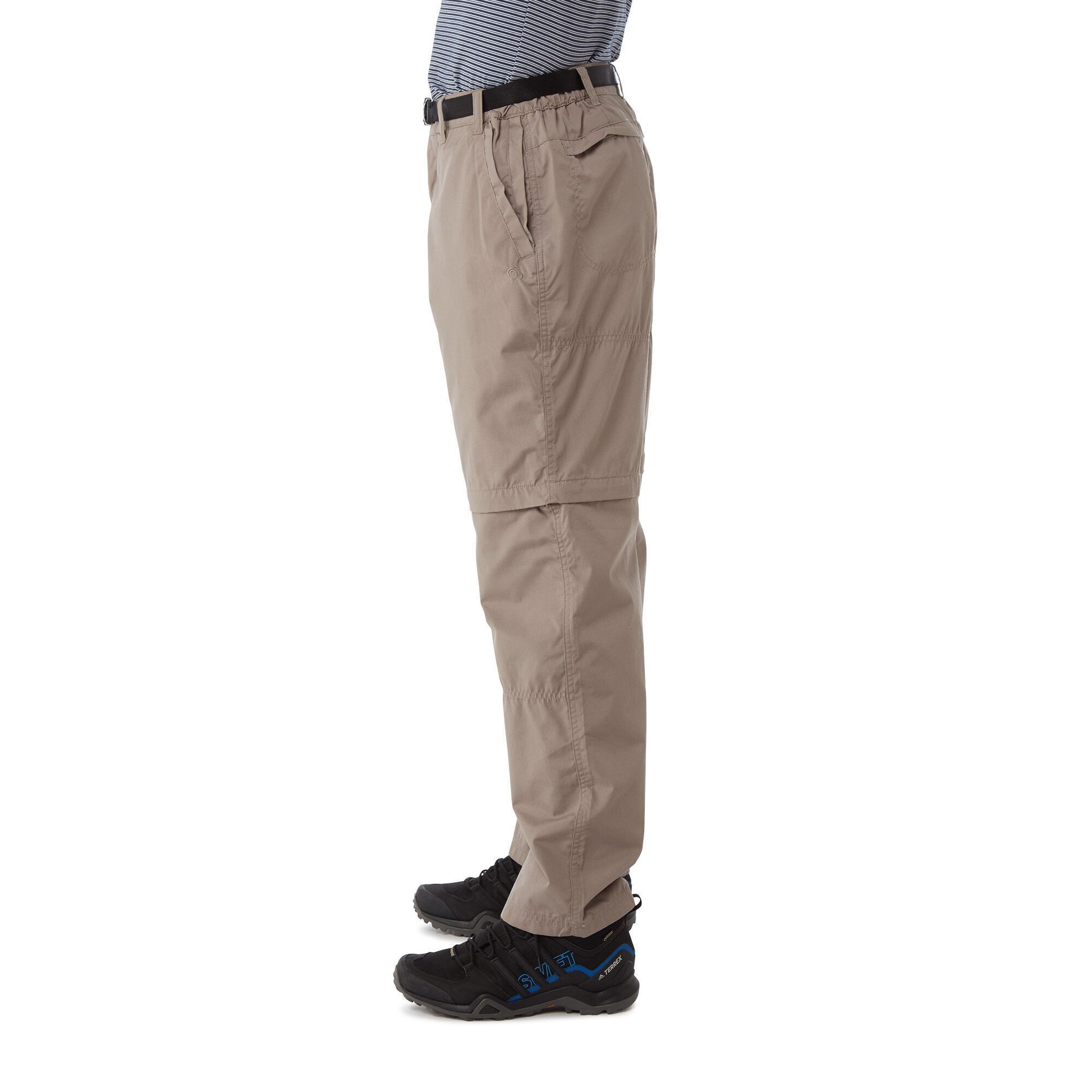 Taupe - Side - Craghoppers Mens Kiwi Convertible Trousers