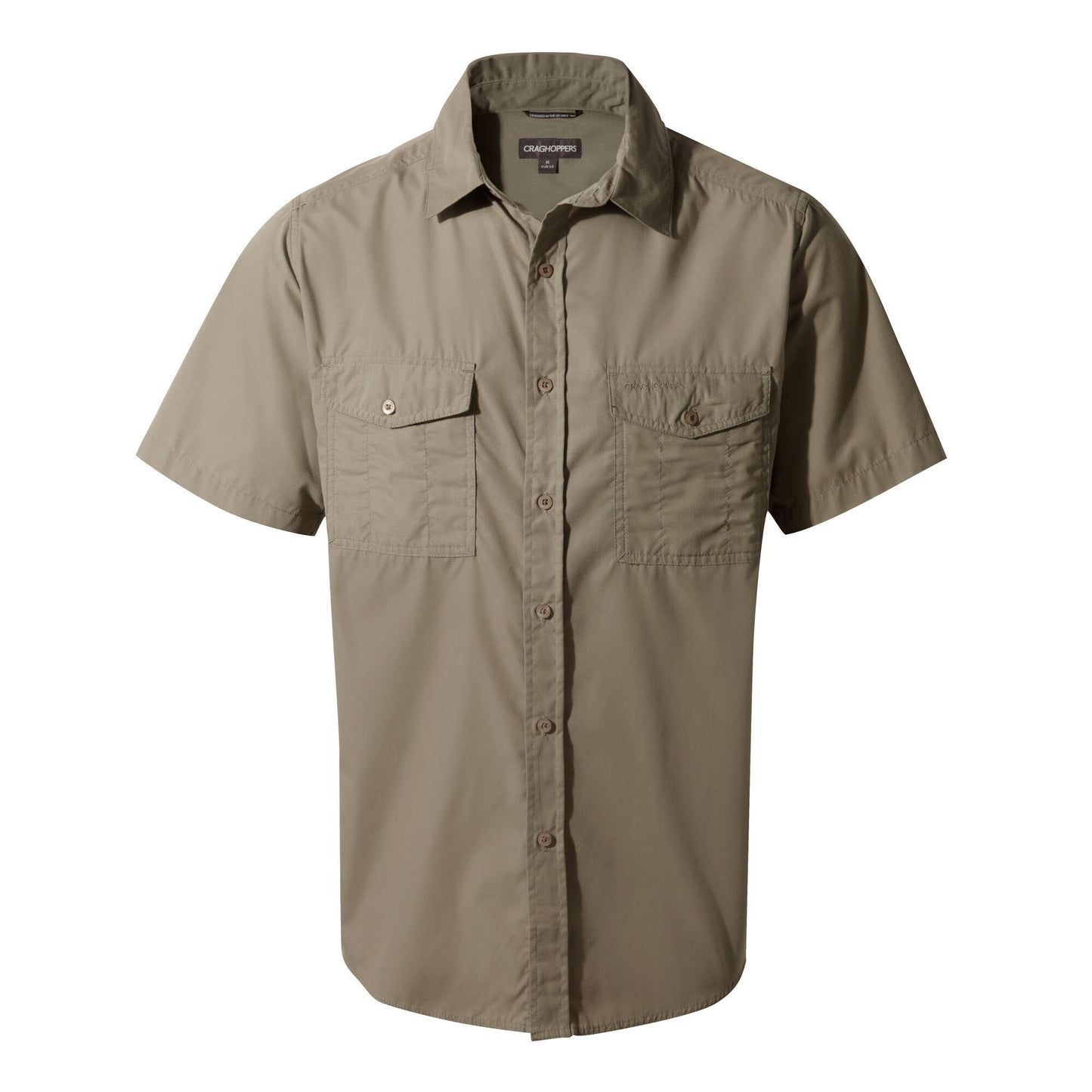 Pebble Grey - Front - Craghoppers Mens Kiwi Short-Sleeved Shirt