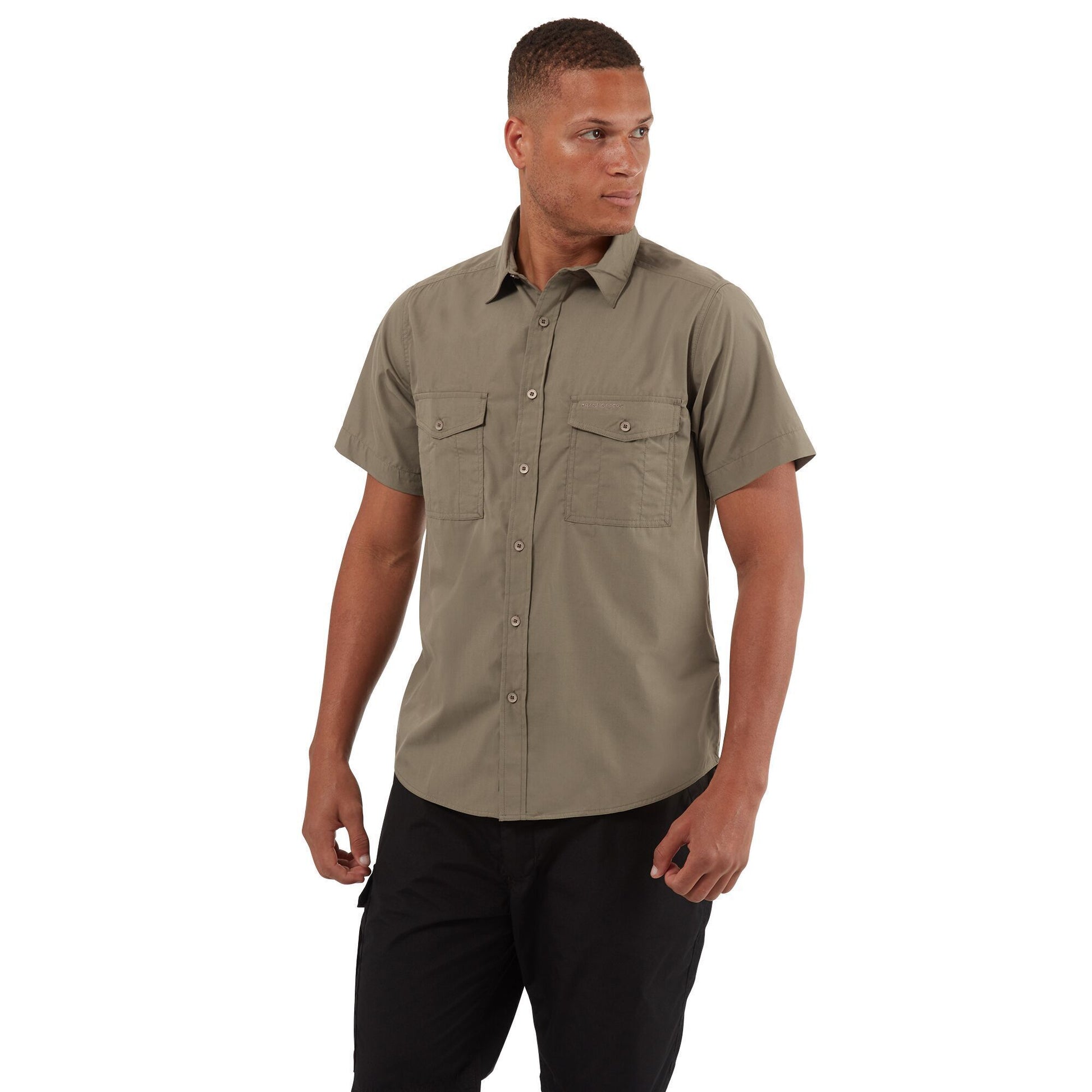 Pebble Grey - Back - Craghoppers Mens Kiwi Short-Sleeved Shirt