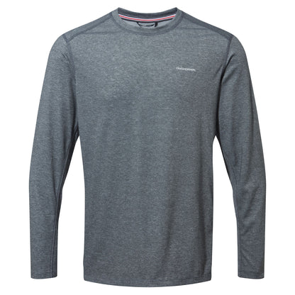 Black Pepper Marl - Front - Craghoppers Mens Talen Nosilife Long-Sleeved T-Shirt