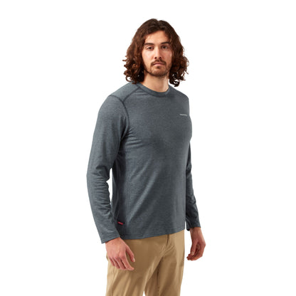 Black Pepper Marl - Back - Craghoppers Mens Talen Nosilife Long-Sleeved T-Shirt