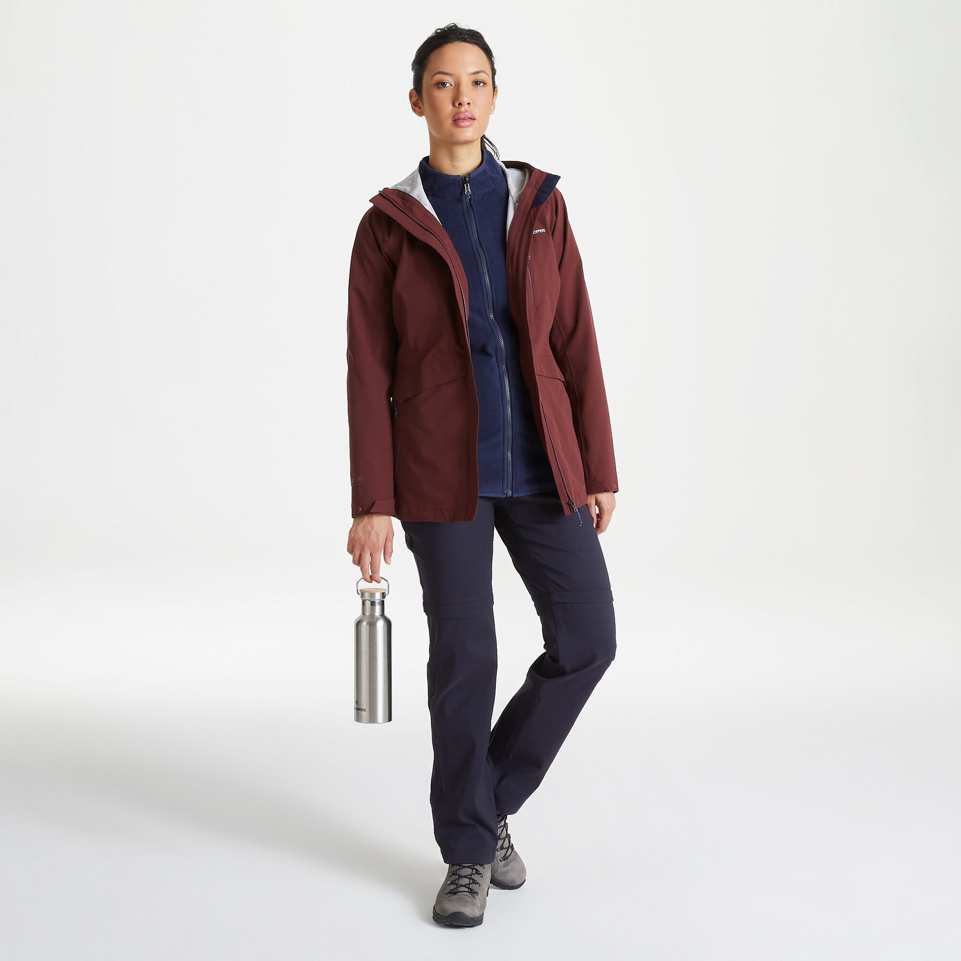 Dark Navy - Back - Craghoppers Womens-Ladies Kiwi Pro II Convertible Trousers
