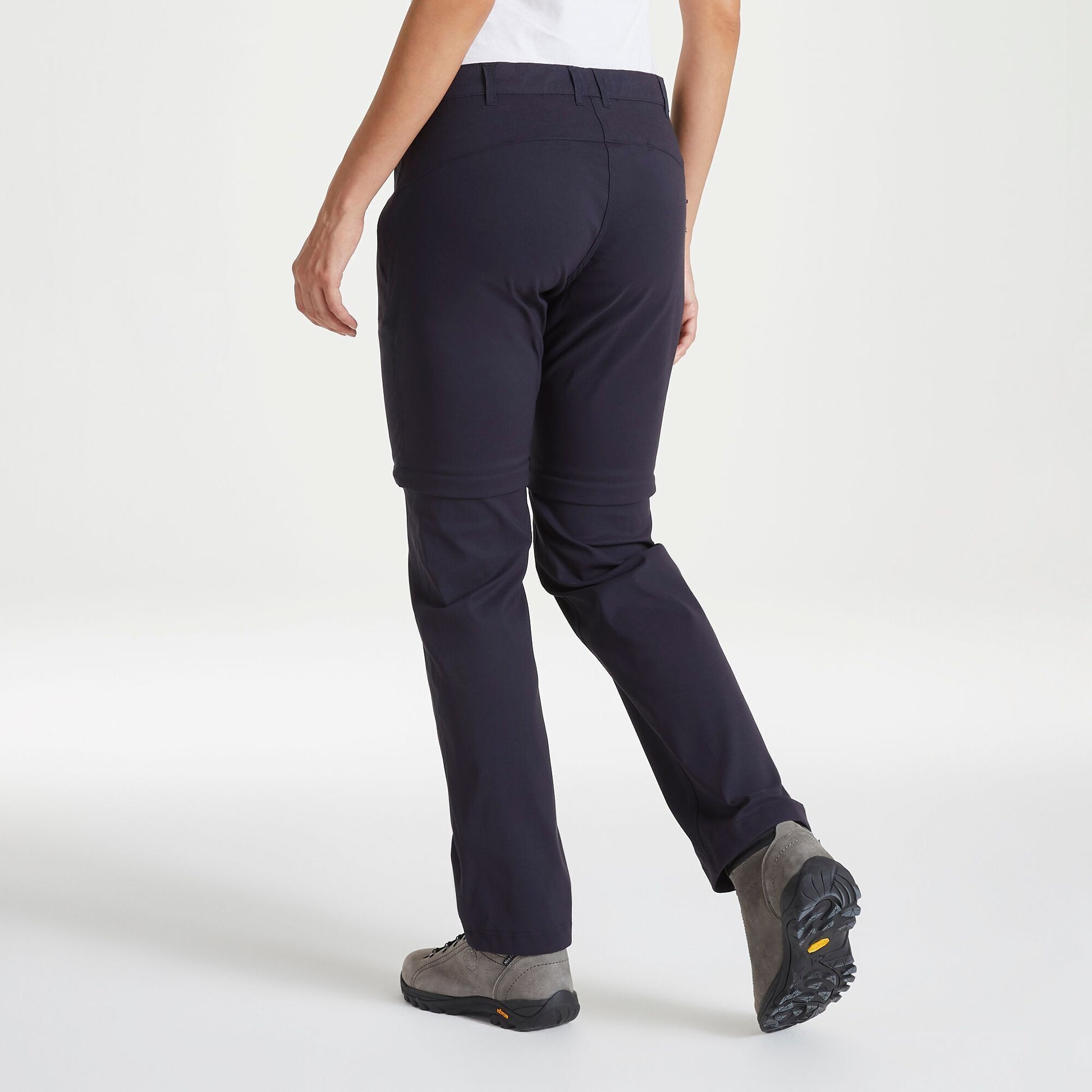 Dark Navy - Side - Craghoppers Womens-Ladies Kiwi Pro II Convertible Trousers