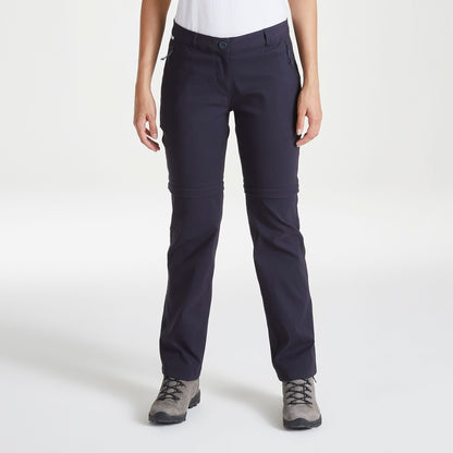 Dark Navy - Lifestyle - Craghoppers Womens-Ladies Kiwi Pro II Convertible Trousers