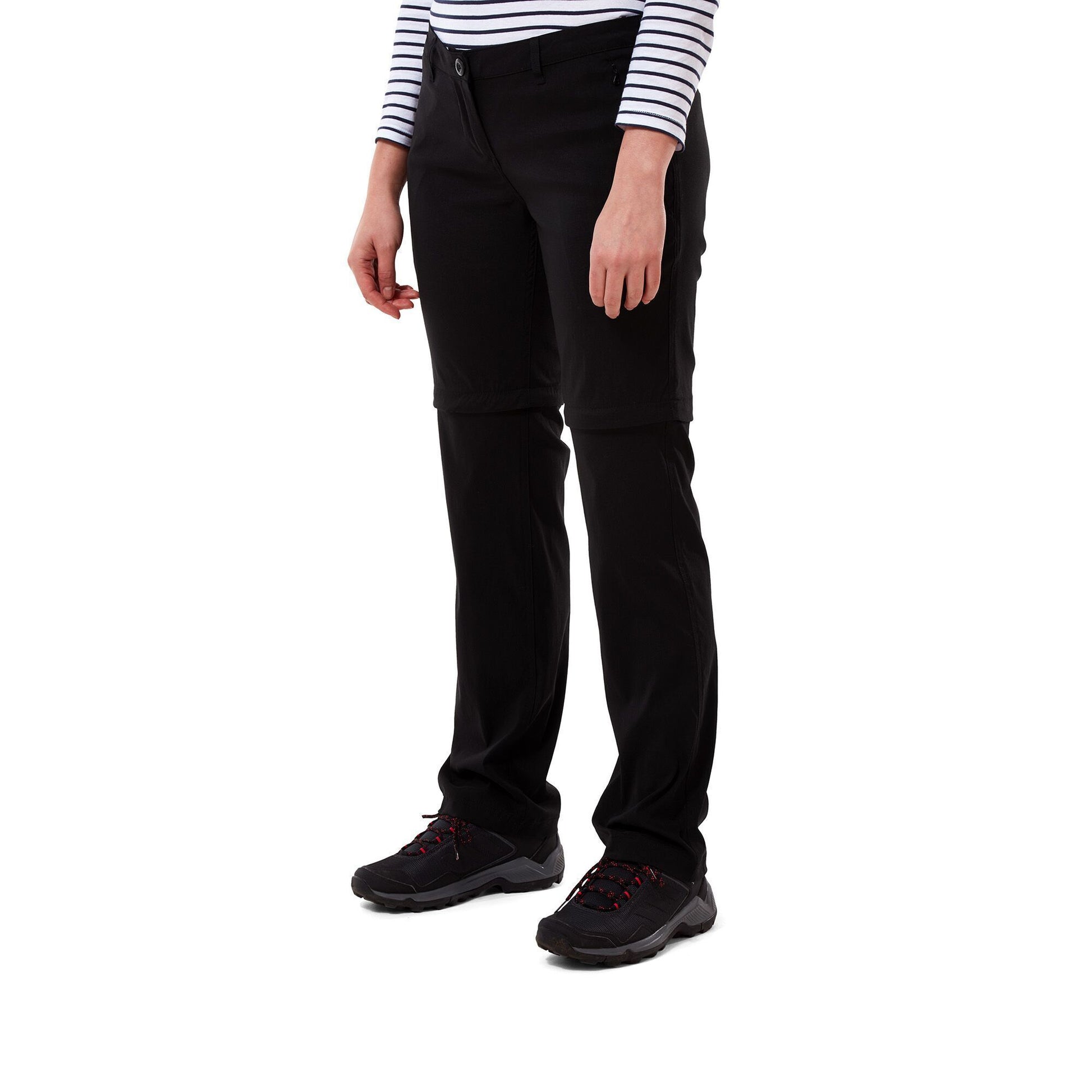 Black - Back - Craghoppers Womens-Ladies Kiwi Pro II Convertible Trousers