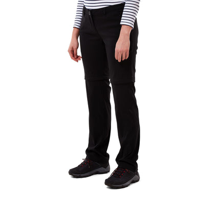 Black - Back - Craghoppers Womens-Ladies Kiwi Pro II Convertible Trousers