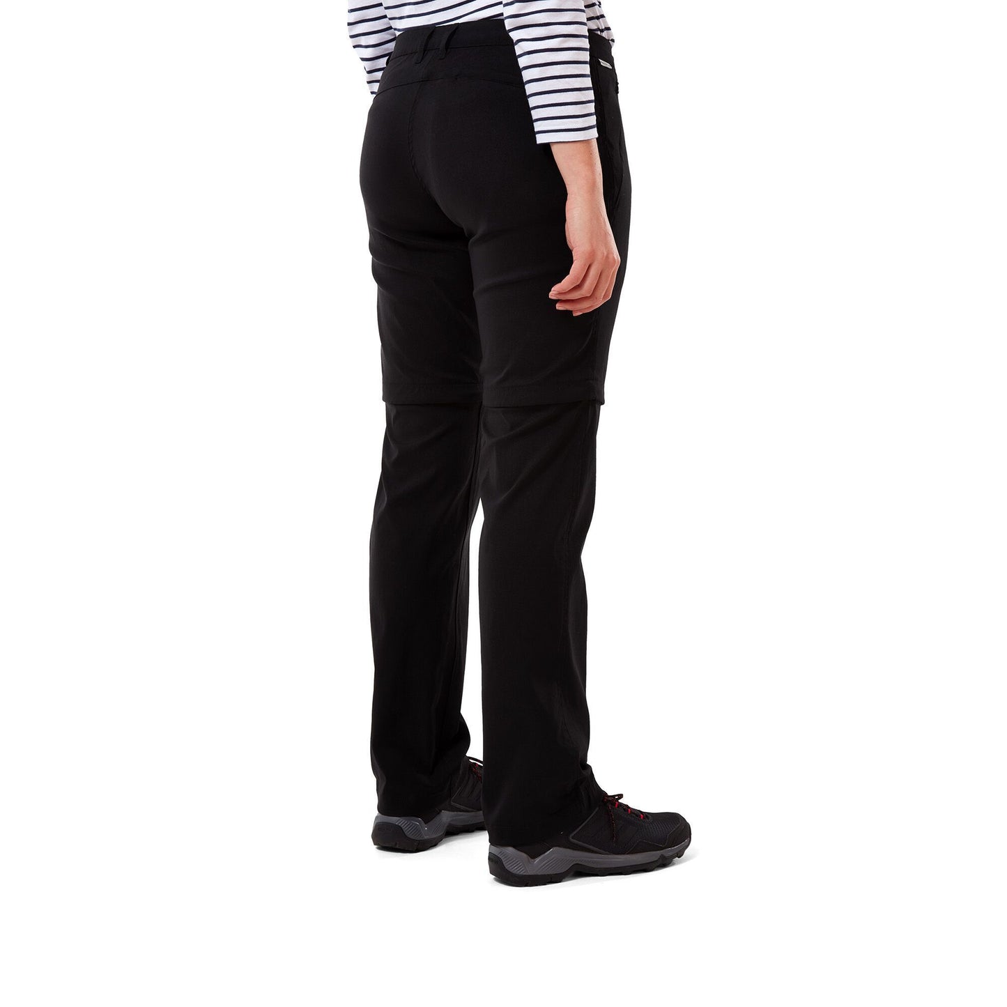 Black - Side - Craghoppers Womens-Ladies Kiwi Pro II Convertible Trousers