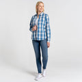Yale Blue - Side - Craghoppers Womens-Ladies Kiwi II Check Long-Sleeved Shirt