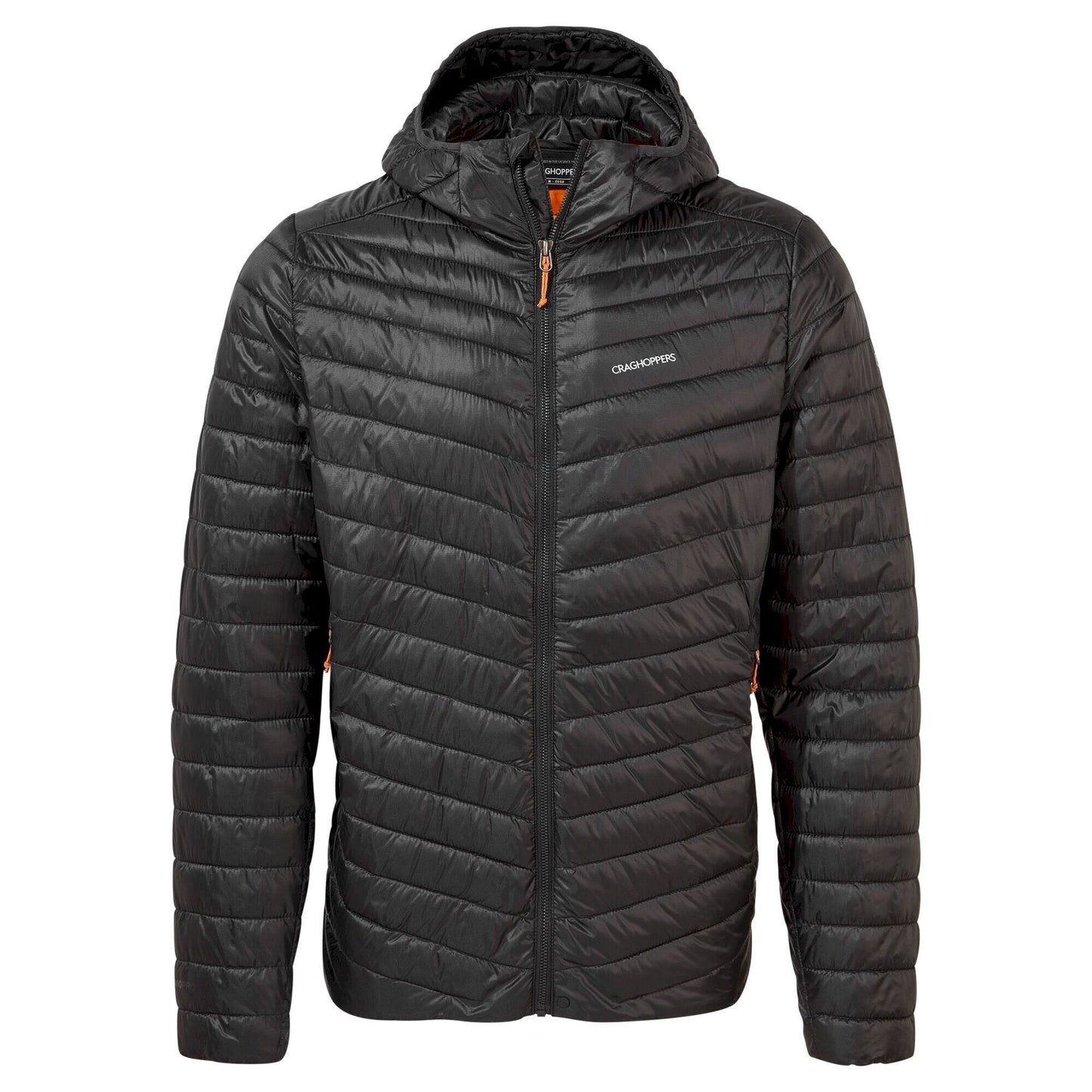 Black-Magma Orange - Front - Craghoppers Mens Expolite Hooded Padded Jacket