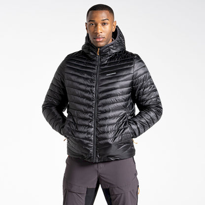 Black-Magma Orange - Side - Craghoppers Mens Expolite Hooded Padded Jacket