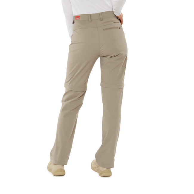Mushroom - Side - Craghoppers Womens-Ladies Nosilife Pro II Convertible Trousers