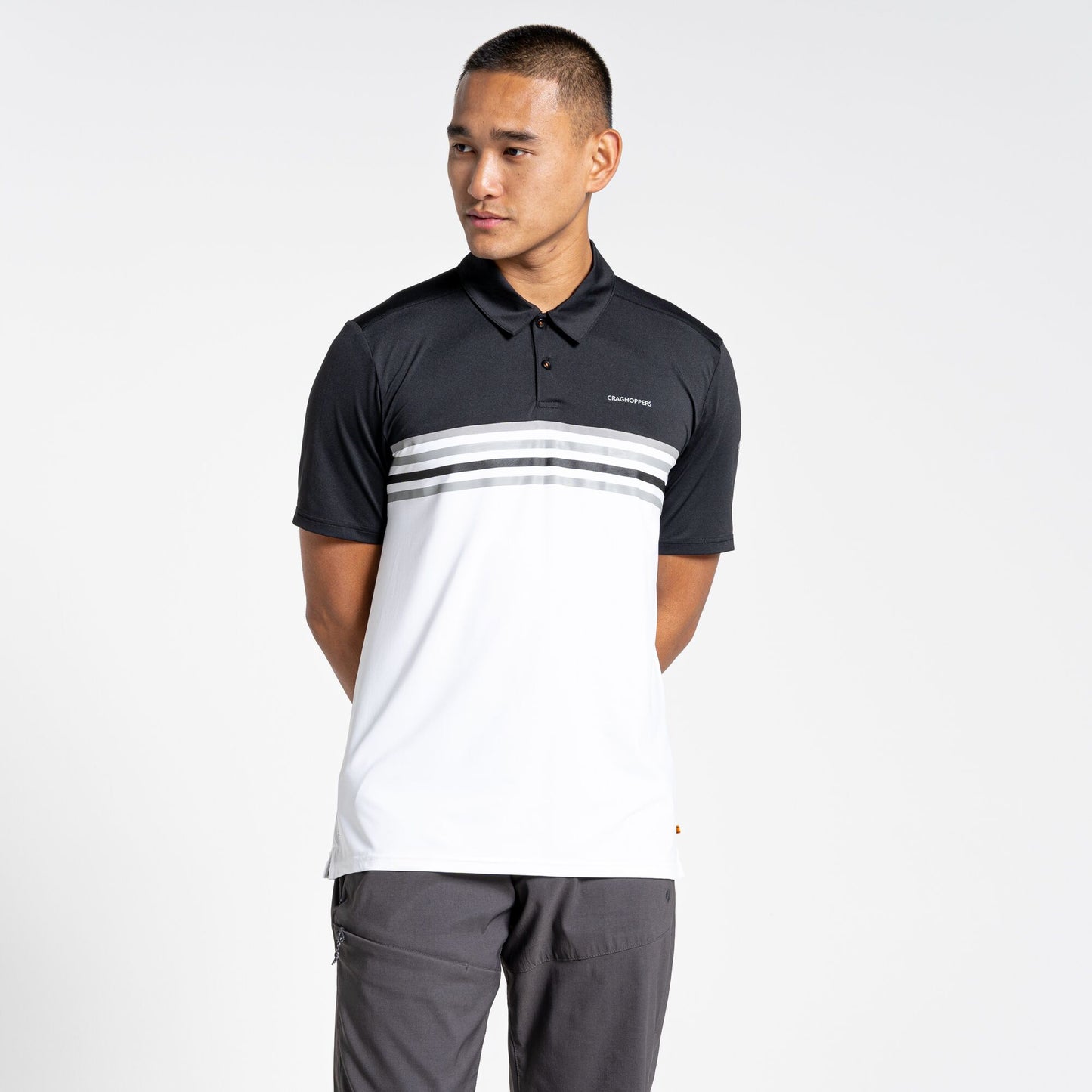 Black-Optic White - Lifestyle - Craghoppers Mens Polo Shirt