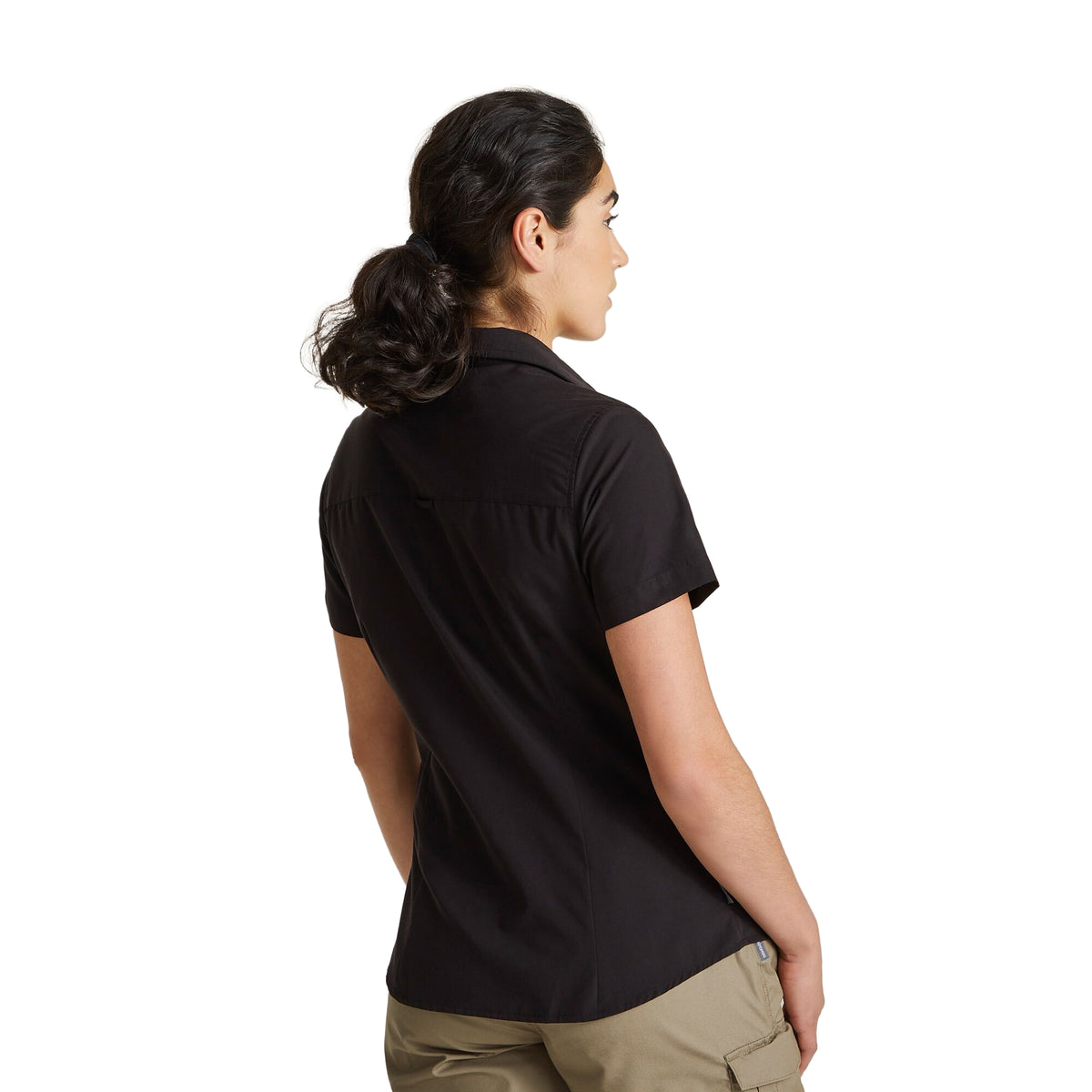 Black - Side - Craghoppers Womens-Ladies Expert Kiwi Short-Sleeved Shirt