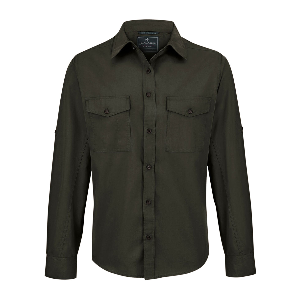 Dark Cedar Green - Front - Craghoppers Mens Expert Kiwi Shirt