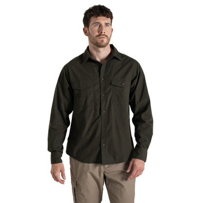Dark Cedar Green - Close up - Craghoppers Mens Expert Kiwi Shirt