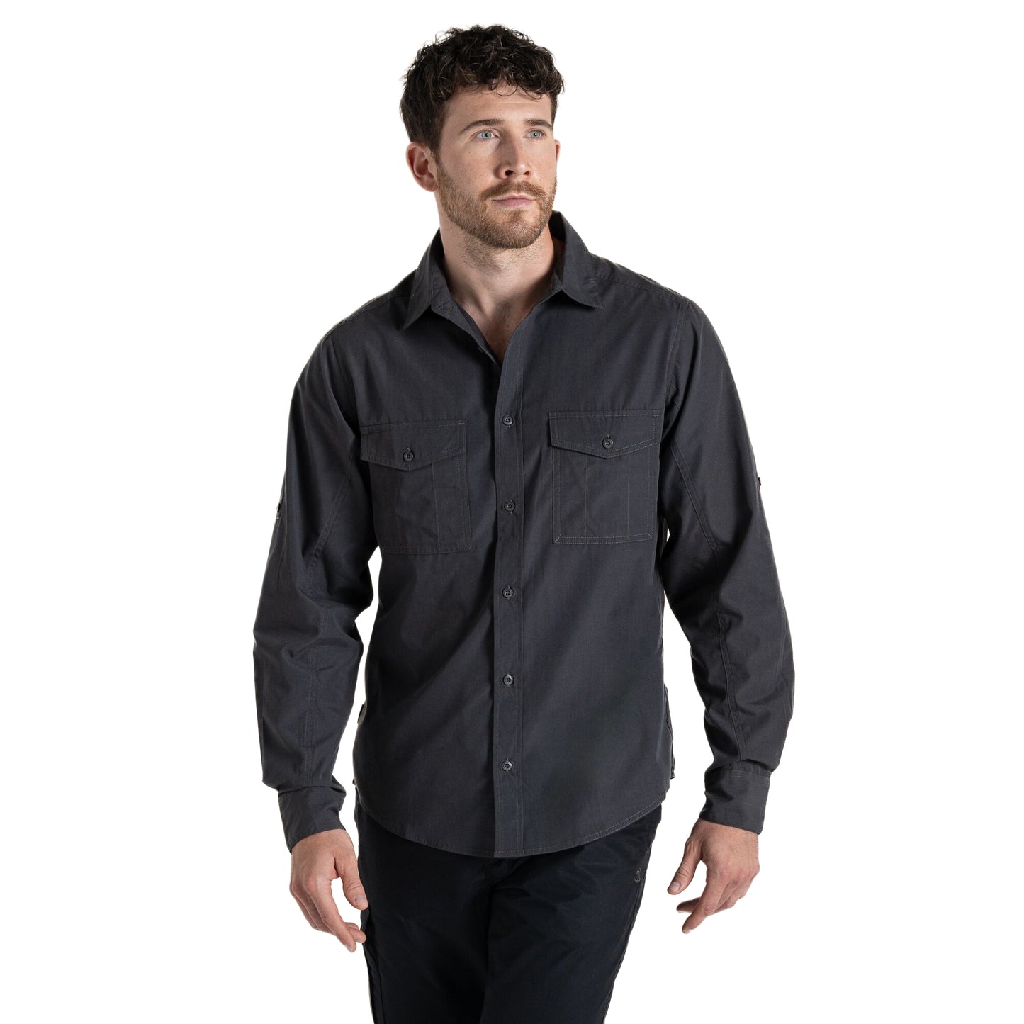 Carbon Grey - Side - Craghoppers Mens Expert Kiwi Shirt