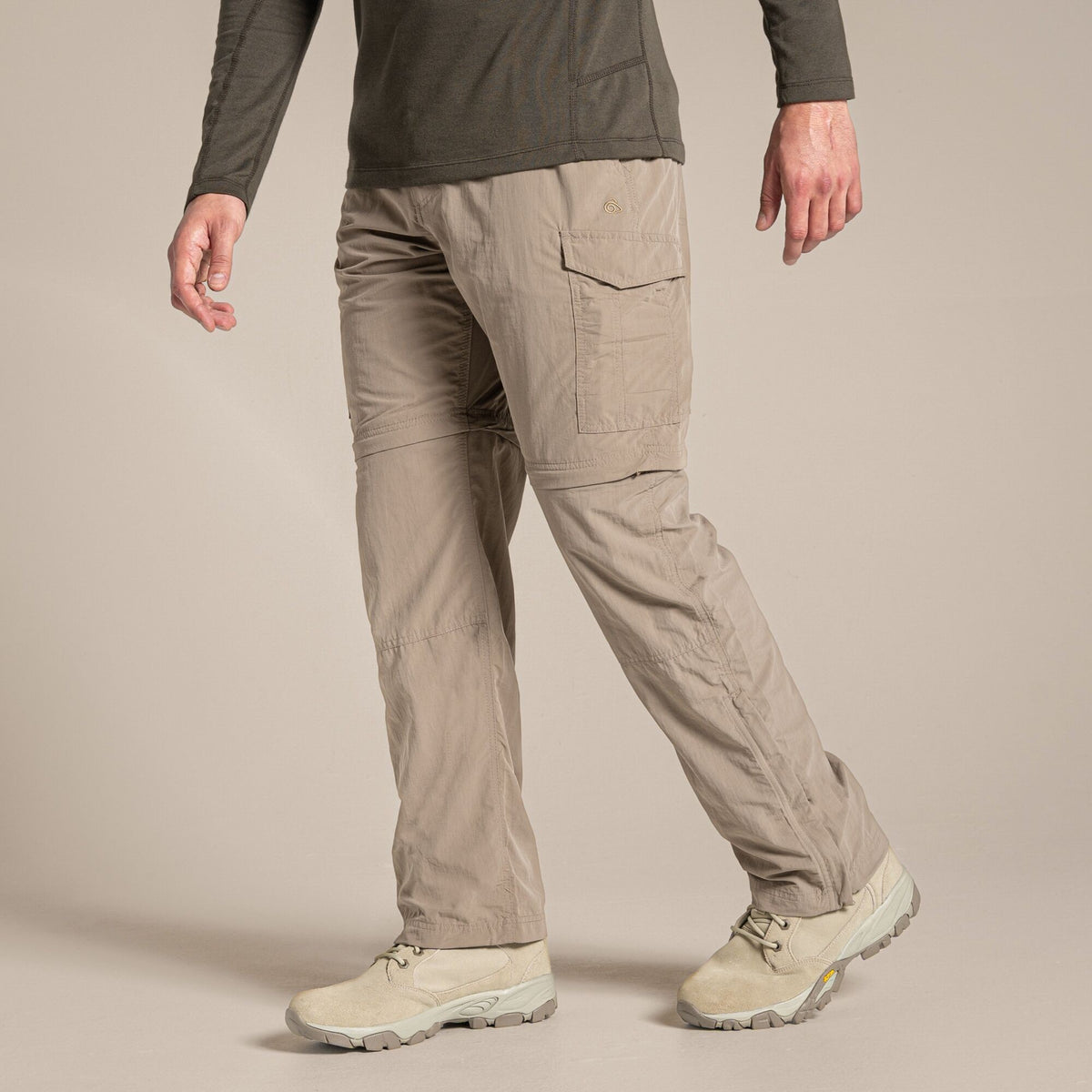 Pebble - Side - Craghoppers Mens Convertible Hiking Trousers